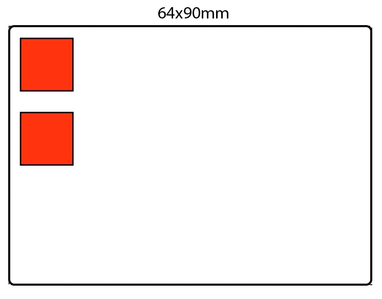 Límmiði 64X90 2 Varnaðarmerki 500stk forprentað H2