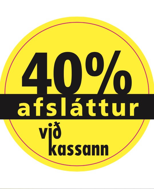 Límmiði 35mm, 40% Afsláttur 500Stk