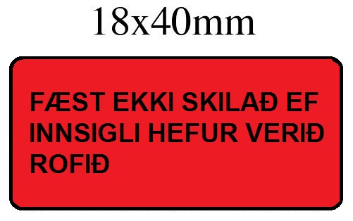 18X40mm Innsiglismiði, Fæst ekki skilað