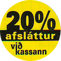 Límmiði 35mm, 20% Afsláttur 500Stk