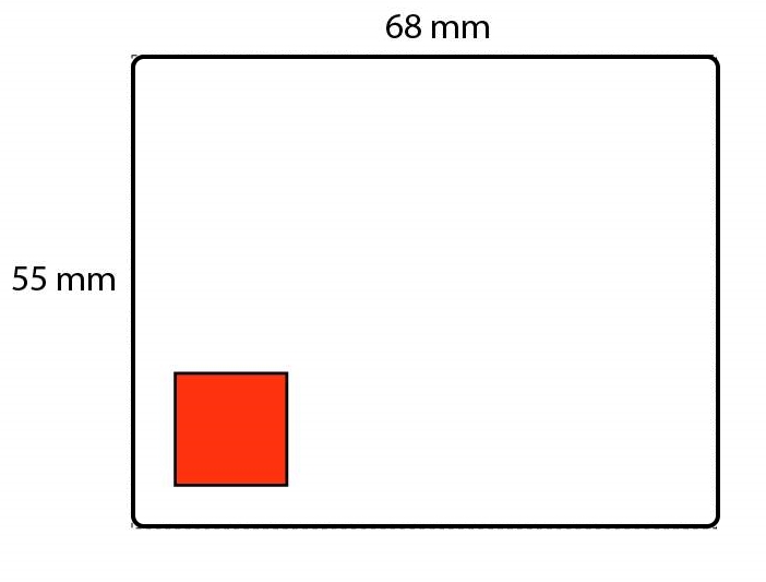 55X68 1 Varnaðarmerki 500stk forprentað H2