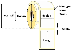 [54-72103H2] 72X103 Límmiðar 500Stk H2