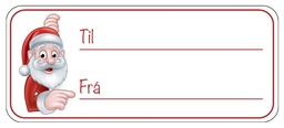 [55-JOL70] Límmiði 30x70mm, Jólasveinn Frá/Til 250stk