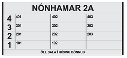 [48-SET5001] Seberg anddyristafla pr. íbúð m. nöfnum