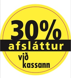 [55-AFSL30VK] Límmiði 35mm, 30% Afsláttur 500Stk