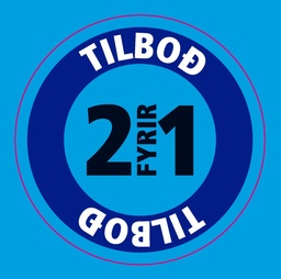 [55-TILBOD2/1] Límmiði 40mm, Tilboð 2 fyrir 1, 500stk