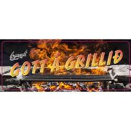 [55-GRILL42LO] Límmiði 42x110mm Logandi Gott á Grillið 500stk/rl